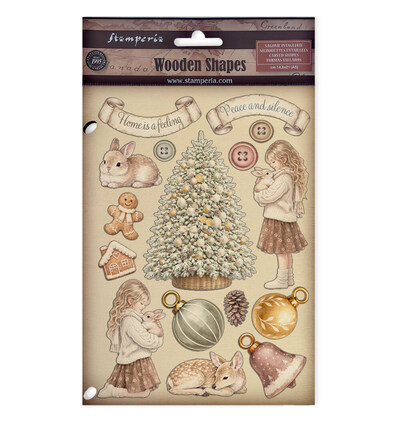 KLSP206 - Stamperia - Stamperia formes en bois A5 – White Christmas - Decorative Shapes - Detail 1 KLSP206 - Stamperia - Stamperia formes en bois A5 – White Christmas - Decorative Shapes - Detail 1