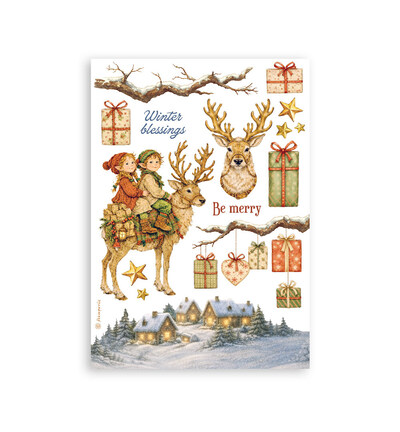 SBW35 - Stamperia - Stamperia bloc washi A5 8 feuilles – Silent Night - Washi Pad - Detail 3 SBW35 - Stamperia - Stamperia bloc washi A5 8 feuilles – Silent Night - Washi Pad - Detail 3