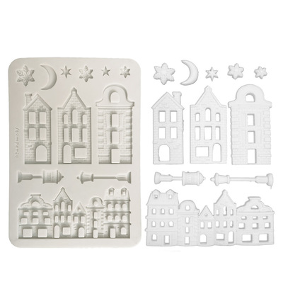 KACMA616 - Stamperia - Stamperia moule en silicone A5 – Christmas Embellishments village de Noël - Moules en silicone - Detail 2 KACMA616 - Stamperia - Stamperia moule en silicone A5 – Christmas Embellishments village de Noël - Moules en silicone - Detail 2