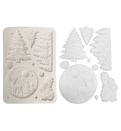 KACMA617 - Stamperia - Stamperia moule en silicone A5 – Christmas Embellishments paysage d’hiver - Moules en silicone - Detail 1 KACMA617 - Stamperia - Stamperia moule en silicone A5 – Christmas Embellishments paysage d’hiver - Moules en silicone - Detail 1