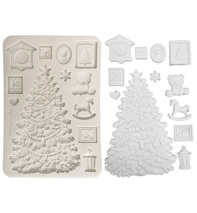 KACMA621 - Stamperia - Stamperia moule en silicone A5 – Christmas Embellishments sapin de Noël - Moules en silicone - Detail 1 KACMA621 - Stamperia - Stamperia moule en silicone A5 – Christmas Embellishments sapin de Noël - Moules en silicone - Detail 1
