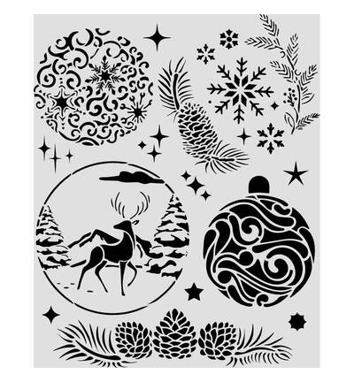 KSTD215 - Stamperia - Stamperia pochoir 20x25 cm – Christmas Embellishments boules de Noël - Stencil - Detail 1 KSTD215 - Stamperia - Stamperia pochoir 20x25 cm – Christmas Embellishments boules de Noël - Stencil - Detail 1