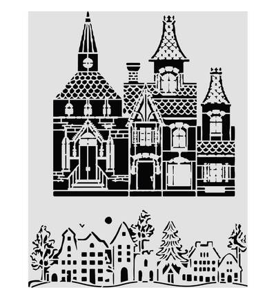 KSTD216 - Stamperia - Stamperia pochoir 20x25 cm – Christmas Embellishments maison de Noël - Stencil - Detail 1 KSTD216 - Stamperia - Stamperia pochoir 20x25 cm – Christmas Embellishments maison de Noël - Stencil - Detail 1