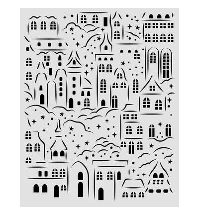 KSTD217 - Stamperia - Stamperia pochoir 20x25 cm – Christmas Embellishments village de Noël - Stencil - Detail 2 KSTD217 - Stamperia - Stamperia pochoir 20x25 cm – Christmas Embellishments village de Noël - Stencil - Detail 2