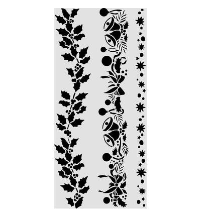 KSTDL170 - Stamperia - Stamperia pochoir 12x25 cm – Christmas Embellishments bordures de Noël - Stencil - Detail 1 KSTDL170 - Stamperia - Stamperia pochoir 12x25 cm – Christmas Embellishments bordures de Noël - Stencil - Detail 1