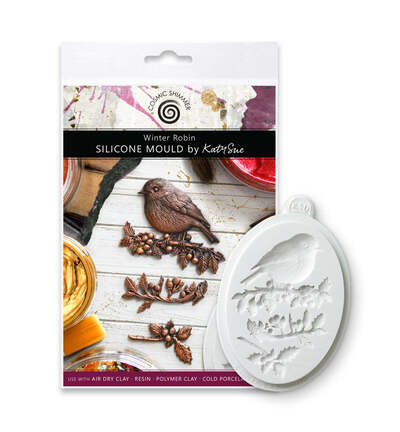 CE0168-CS - Katy Sue Designs - Moule en silicone - Winter Robin by Katy Sue - Silicone Mould - Detail 1 CE0168-CS - Katy Sue Designs - Moule en silicone - Winter Robin by Katy Sue - Silicone Mould - Detail 1