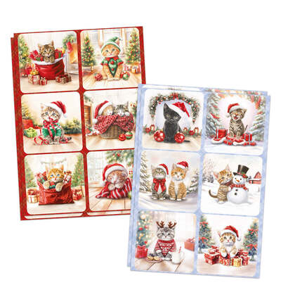 11-DCD7004 - Katy Sue Designs - Christmas Cats Die Cut and Decoupage Collection - 3D Die Cut Decoupage - Detail 4