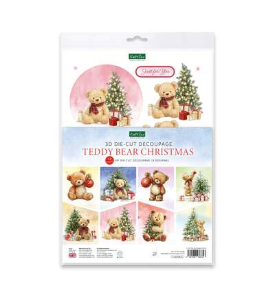 11-DCDTBC12 - Katy Sue Designs - Teddy Bear Christmas Die Cut and Decoupage Collection - 3D Die Cut Decoupage - Detail 1