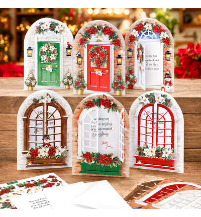 17-10111CWD - Katy Sue Designs - Christmas Windows and Doors - Card Making - Card Making Kits - Detail 2