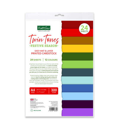 03-10078TTF - Katy Sue Designs - Twin Tones: Festive Season Printed Mat and Layer - Printed Cardstock - Detail 1