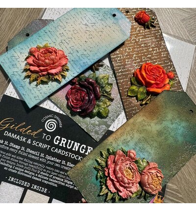 03-10080GGF - Cosmic Shimmer - Gilded to Grunge Damask & Script - Foiled Cardstock - Detail 6 03-10080GGF - Cosmic Shimmer - Gilded to Grunge Damask & Script - Foiled Cardstock - Detail 6