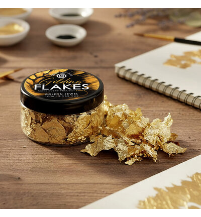 32-GF001-100 - Cosmic Shimmer - Gilding Flakes - Golden Jewel 100ml - Gilding Flakes - Detail 2 32-GF001-100 - Cosmic Shimmer - Gilding Flakes - Golden Jewel 100ml - Gilding Flakes - Detail 2