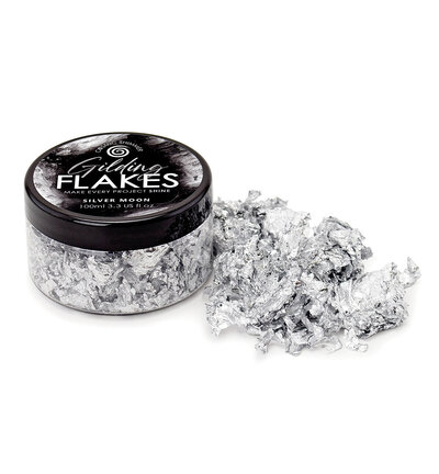 32-GF002-100 - Cosmic Shimmer - Gilding Flakes - Silver Moon 100ml - Gilding Flakes - Detail 1 32-GF002-100 - Cosmic Shimmer - Gilding Flakes - Silver Moon 100ml - Gilding Flakes - Detail 1
