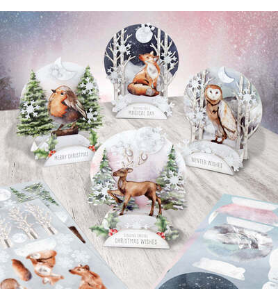 17-10076WCA - Katy Sue Designs - Kit de cartes pop-up – Watercolour Christmas Animals - Card Making Kits - Detail 6 17-10076WCA - Katy Sue Designs - Kit de cartes pop-up – Watercolour Christmas Animals - Card Making Kits - Detail 6
