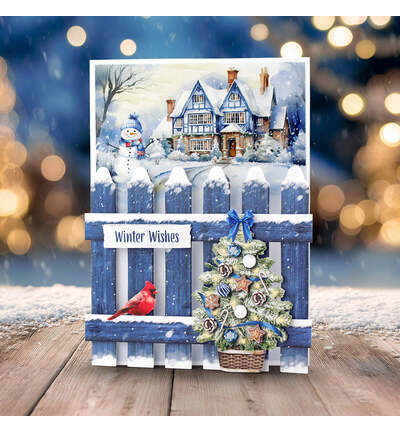 17-10099CGP - Katy Sue Designs - Kit de cartes – Christmas Garden Picket Fence - Card Making Kits - Detail 5