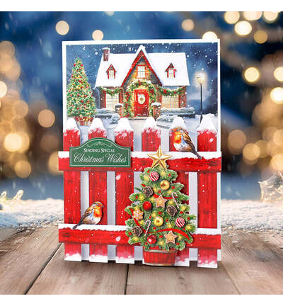 17-10099CGP - Katy Sue Designs - Kit de cartes – Christmas Garden Picket Fence - Card Making Kits - Detail 6