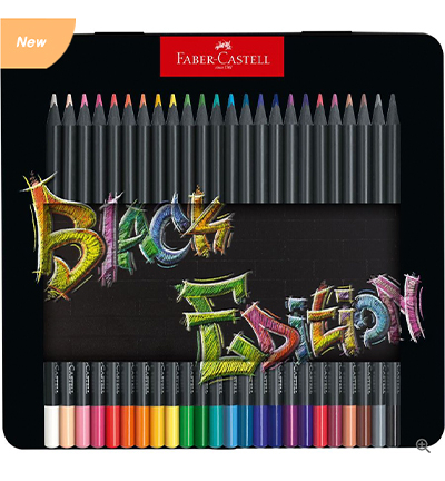 FC-116425 - Faber Castell - Crayons de couleur FC Black Ed. boite métallique - FC-Black Edition - Detail 1 FC-116425 - Faber Castell - Crayons de couleur FC Black Ed. boite métallique - FC-Black Edition - Detail 1