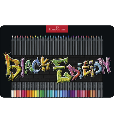 FC-116437 - Faber Castell - Crayons de couleur FC Black Ed. boite métallique - FC-Black Edition - Detail 1 FC-116437 - Faber Castell - Crayons de couleur FC Black Ed. boite métallique - FC-Black Edition - Detail 1