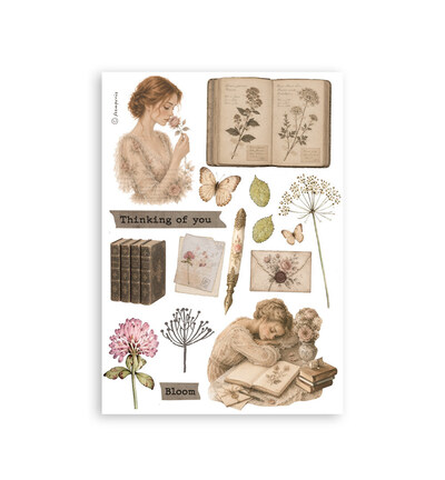 SBW37 - Stamperia - Stamperia bloc washi A5 8 feuilles – Flowers and Poems - - Detail 3 SBW37 - Stamperia - Stamperia bloc washi A5 8 feuilles – Flowers and Poems - - Detail 3