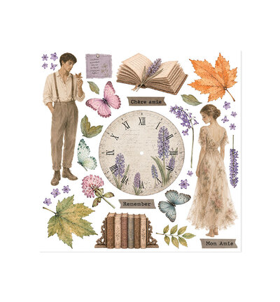 DFLRBX24 - Stamperia - Stamperia set Rub-On 6 feuilles – Flowers and Poems - - Detail 1 DFLRBX24 - Stamperia - Stamperia set Rub-On 6 feuilles – Flowers and Poems - - Detail 1
