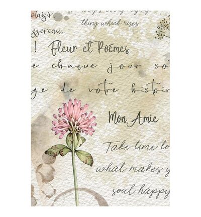 DFSA6X13 - Stamperia - Stamperia mini papier de riz A6 8 feuilles – Flowers and Poems - - Detail 8 DFSA6X13 - Stamperia - Stamperia mini papier de riz A6 8 feuilles – Flowers and Poems - - Detail 8