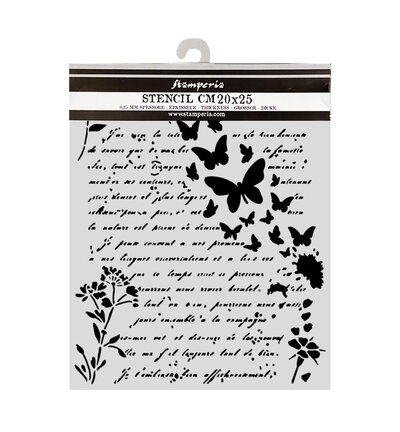 KSTD220 - Stamperia - Stamperia pochoir 20x25 cm – Flowers and Poems Letter and butterflies - - Detail 1 KSTD220 - Stamperia - Stamperia pochoir 20x25 cm – Flowers and Poems Letter and butterflies - - Detail 1