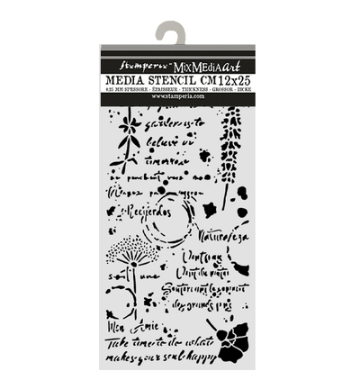 KSTDL175 - Stamperia - Stamperia pochoir 12x25 cm – Flowers and Poems Flowers and writings - - Detail 1 KSTDL175 - Stamperia - Stamperia pochoir 12x25 cm – Flowers and Poems Flowers and writings - - Detail 1
