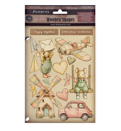 KLSP210 - Stamperia - Stamperia formes en bois A5 – Cozy Family - - Detail 1 KLSP210 - Stamperia - Stamperia formes en bois A5 – Cozy Family - - Detail 1