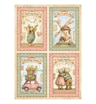 DFSA4XCF - Stamperia - Stamperia set papier de riz A4 6 feuilles – Cozy Family - - Detail 1 DFSA4XCF - Stamperia - Stamperia set papier de riz A4 6 feuilles – Cozy Family - - Detail 1