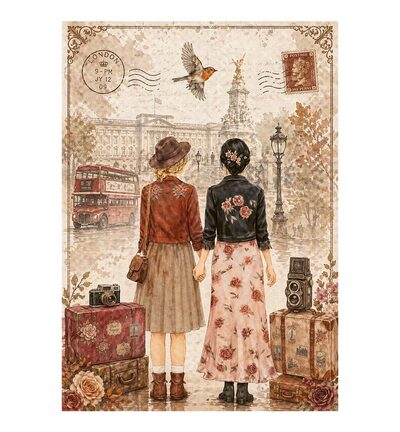 DFSA6X12 - Stamperia - Stamperia mini papier de riz A6 8 feuilles – Our Way - - Detail 4 DFSA6X12 - Stamperia - Stamperia mini papier de riz A6 8 feuilles – Our Way - - Detail 4