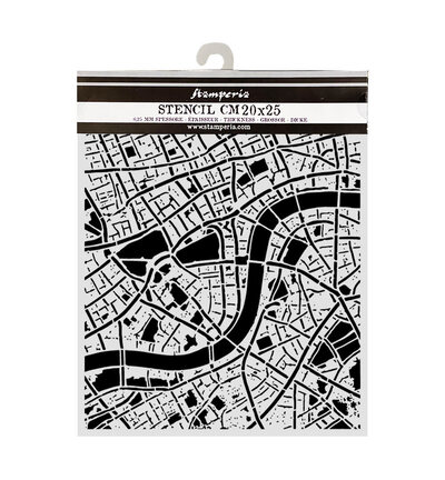 KSTD225 - Stamperia - Stamperia pochoir 20x25 cm – Our Way Street map - - Detail 1 KSTD225 - Stamperia - Stamperia pochoir 20x25 cm – Our Way Street map - - Detail 1
