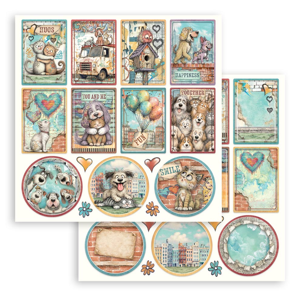 SBBL194 - Stamperia - Stamperia Large Scrapbooking Pad 30,5x30,5 cm – Furry Friends 2 - Blocs scrapbooking - Detail 4