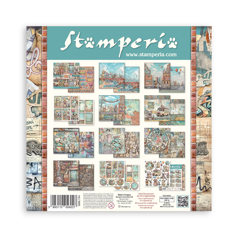 SBBL194 - Stamperia - Stamperia Large Scrapbooking Pad 30,5x30,5 cm – Furry Friends 2 - Blocs scrapbooking - Detail 9