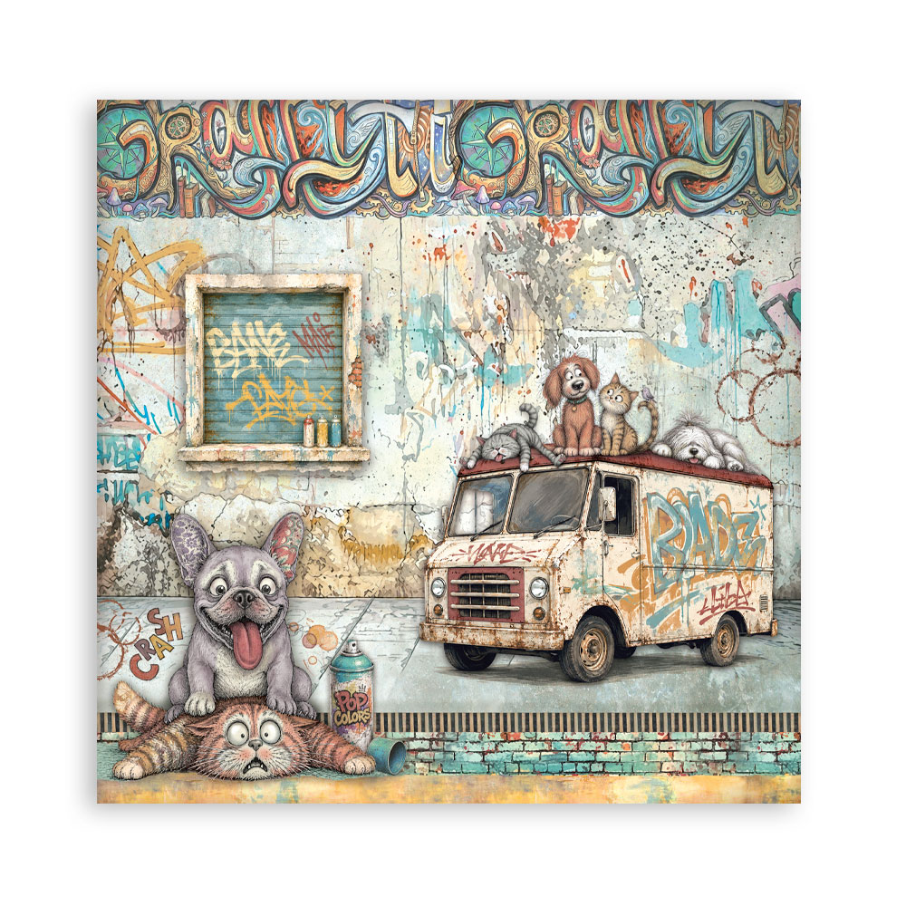SBBL194 - Stamperia - Stamperia Large Scrapbooking Pad 30,5x30,5 cm – Furry Friends 2 - Blocs scrapbooking - Detail 25
