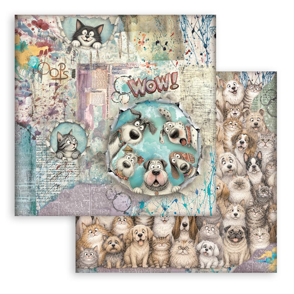 SBBL194 - Stamperia - Stamperia Large Scrapbooking Pad 30,5x30,5 cm – Furry Friends 2 - Blocs scrapbooking - Detail 30