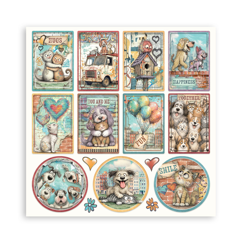 SBBS150 - Stamperia - Stamperia Small Scrapbooking Pad 20,3x20,3 cm – Furry Friends 2 - Blocs scrapbooking - Detail 5 SBBS150 - Stamperia - Stamperia Small Scrapbooking Pad 20,3x20,3 cm – Furry Friends 2 - Blocs scrapbooking - Detail 5