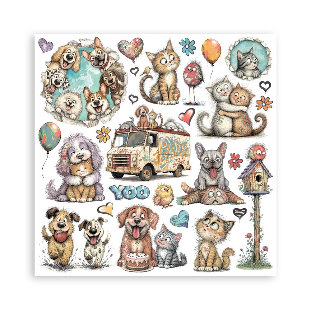 SBBS150 - Stamperia - Stamperia Small Scrapbooking Pad 20,3x20,3 cm – Furry Friends 2 - Blocs scrapbooking - Detail 7 SBBS150 - Stamperia - Stamperia Small Scrapbooking Pad 20,3x20,3 cm – Furry Friends 2 - Blocs scrapbooking - Detail 7