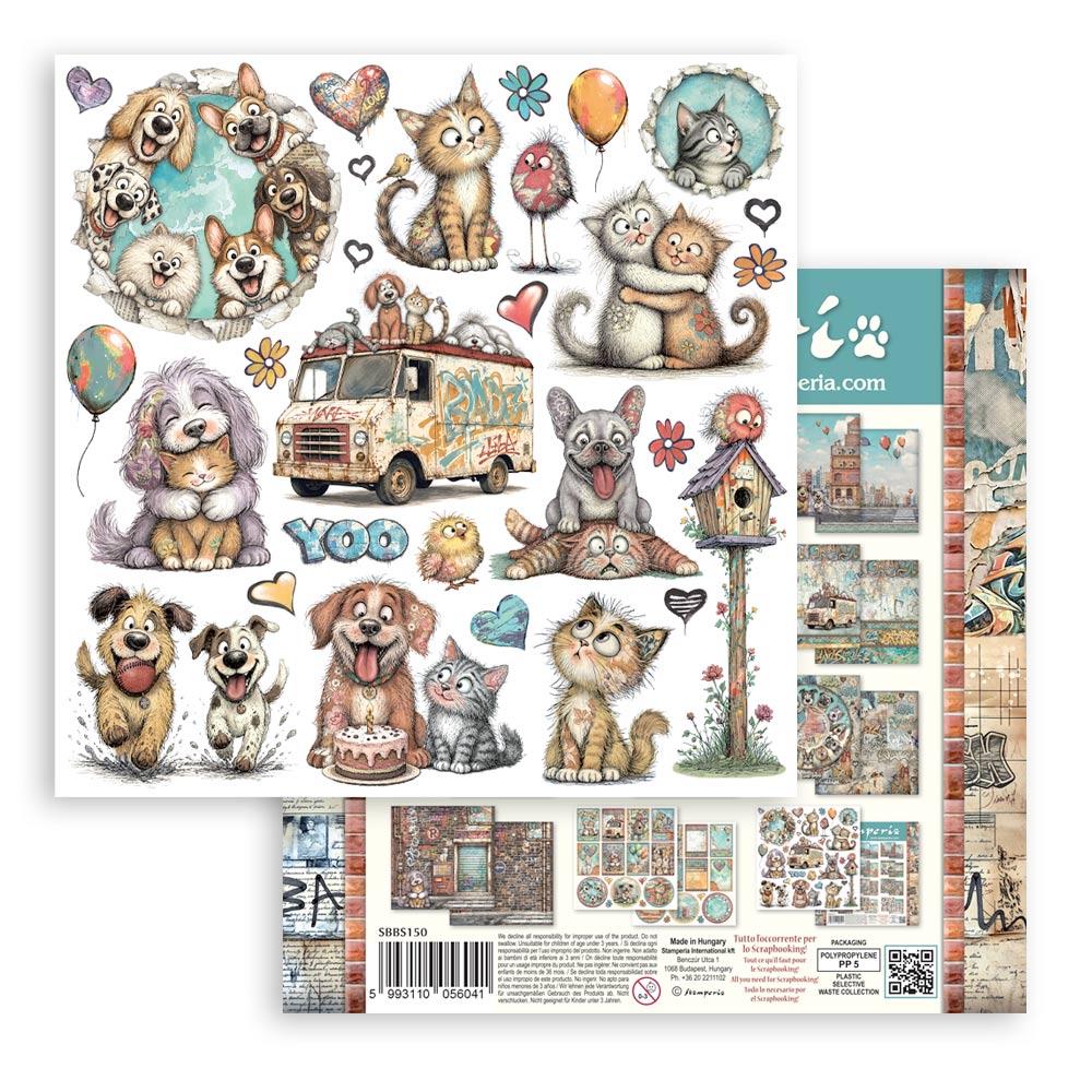 SBBS150 - Stamperia - Stamperia Small Scrapbooking Pad 20,3x20,3 cm – Furry Friends 2 - Blocs scrapbooking - Detail 8 SBBS150 - Stamperia - Stamperia Small Scrapbooking Pad 20,3x20,3 cm – Furry Friends 2 - Blocs scrapbooking - Detail 8