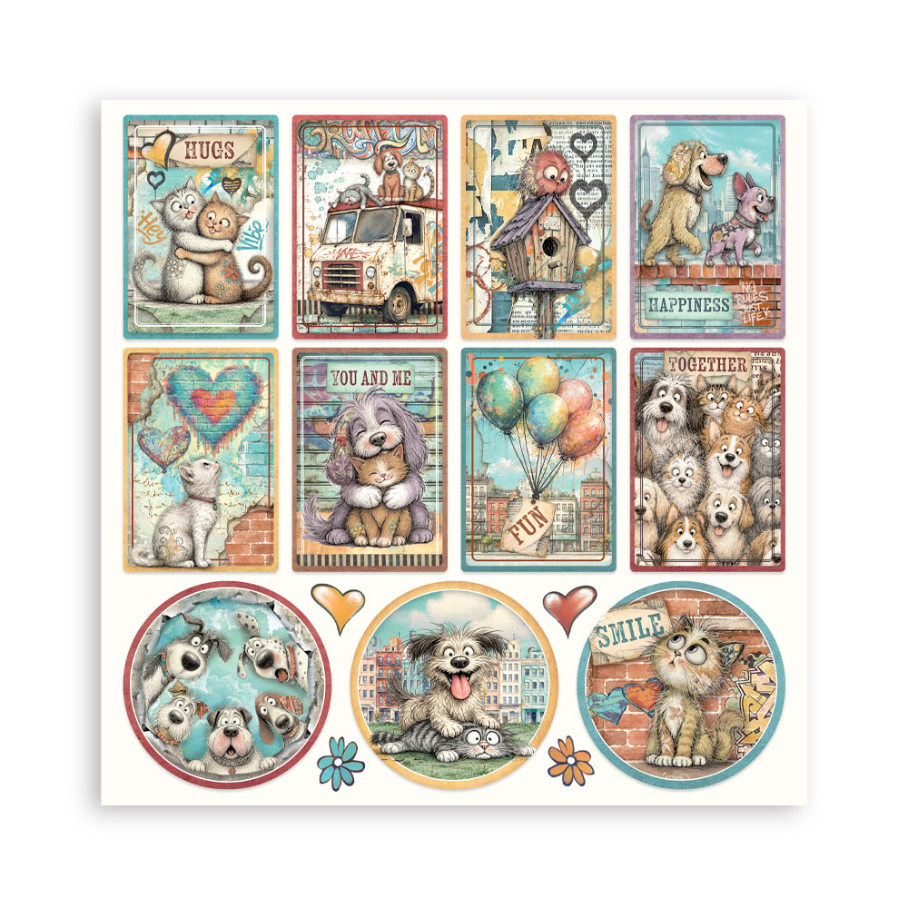 SBBXLB41 - Stamperia - Stamperia Maxi Scrapbooking Pad 22 feuilles 30,5x30,5 cm – Furry Friends 2 - Blocs scrapbooking - Detail 10 SBBXLB41 - Stamperia - Stamperia Maxi Scrapbooking Pad 22 feuilles 30,5x30,5 cm – Furry Friends 2 - Blocs scrapbooking - Detail 10