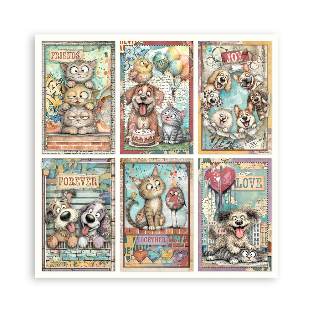SBBXLB41 - Stamperia - Stamperia Maxi Scrapbooking Pad 22 feuilles 30,5x30,5 cm – Furry Friends 2 - Blocs scrapbooking - Detail 13 SBBXLB41 - Stamperia - Stamperia Maxi Scrapbooking Pad 22 feuilles 30,5x30,5 cm – Furry Friends 2 - Blocs scrapbooking - Detail 13