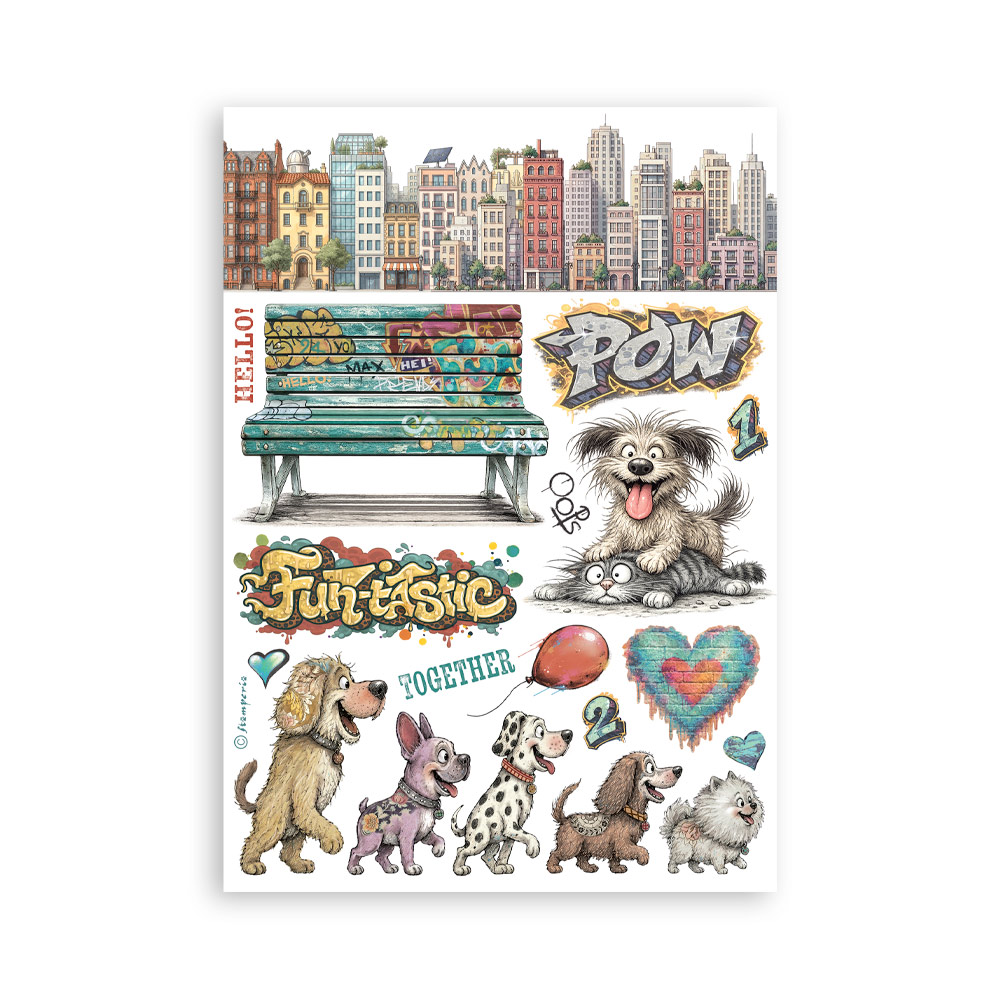 SBW39 - Stamperia - Stamperia bloc washi A5 8 feuilles – Furry Friends 2 - Bloc washi - Detail 5