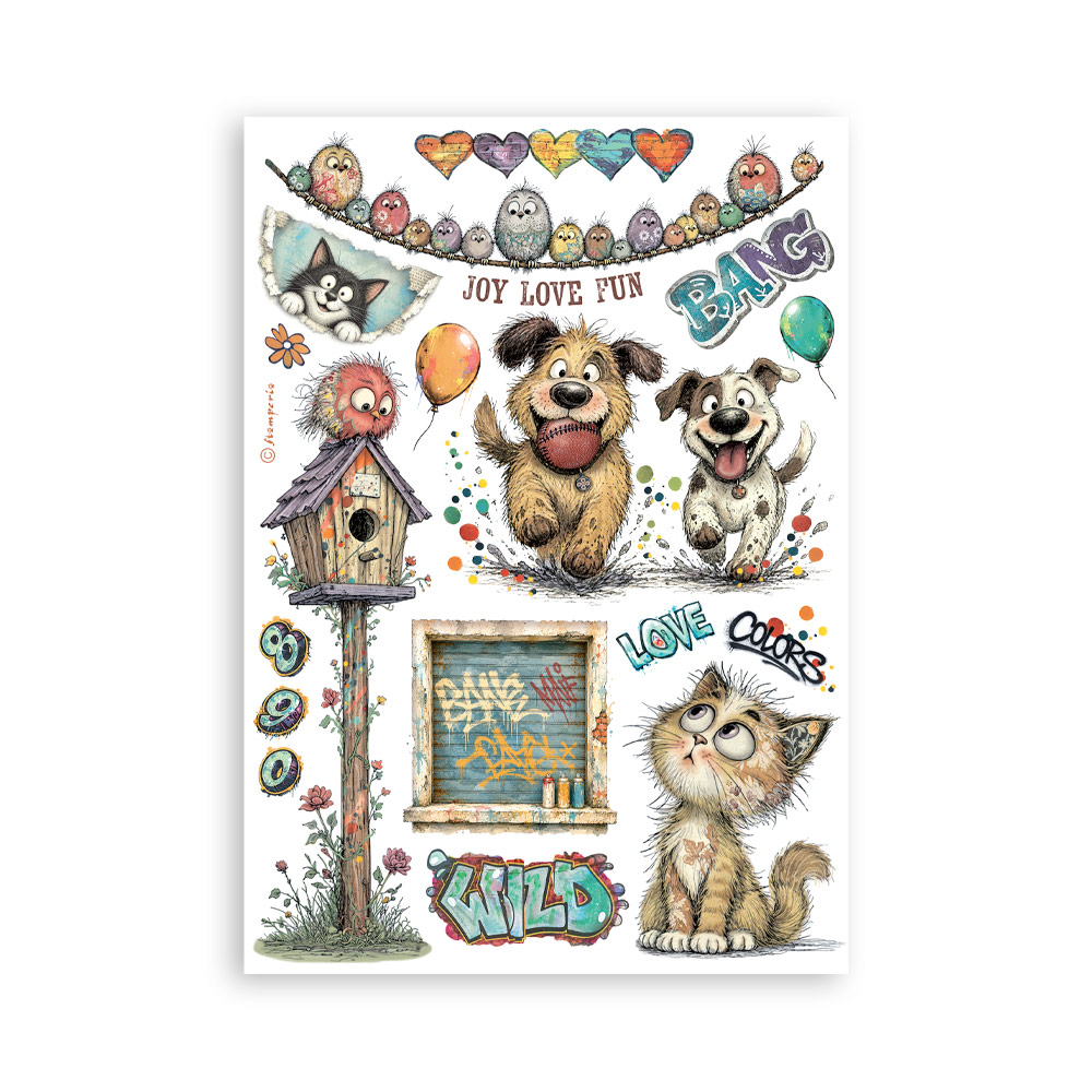 SBW39 - Stamperia - Stamperia bloc washi A5 8 feuilles – Furry Friends 2 - Bloc washi - Detail 7