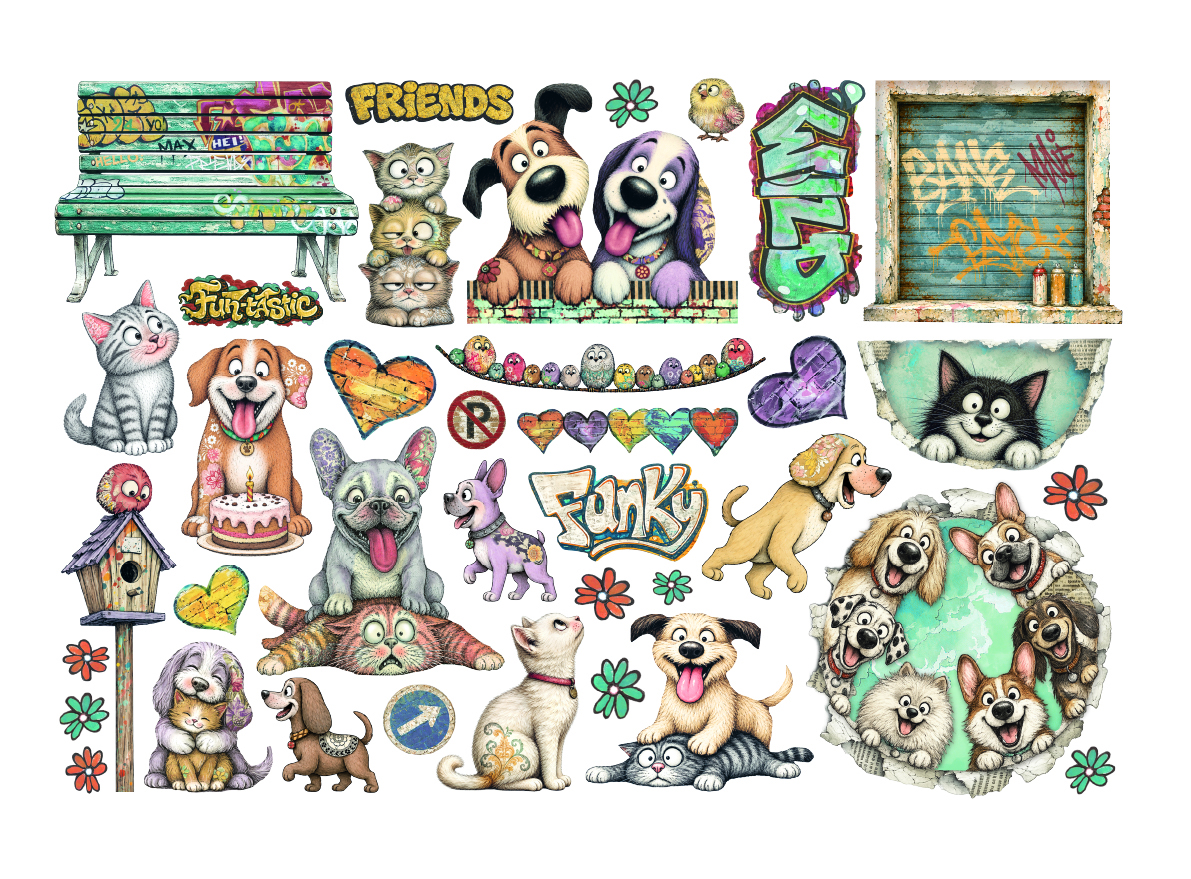 DFLCT94 - Stamperia - Stamperia éphéméra – Furry Friends 2 - Ephemera & découpes - Detail 1 DFLCT94 - Stamperia - Stamperia éphéméra – Furry Friends 2 - Ephemera & découpes - Detail 1
