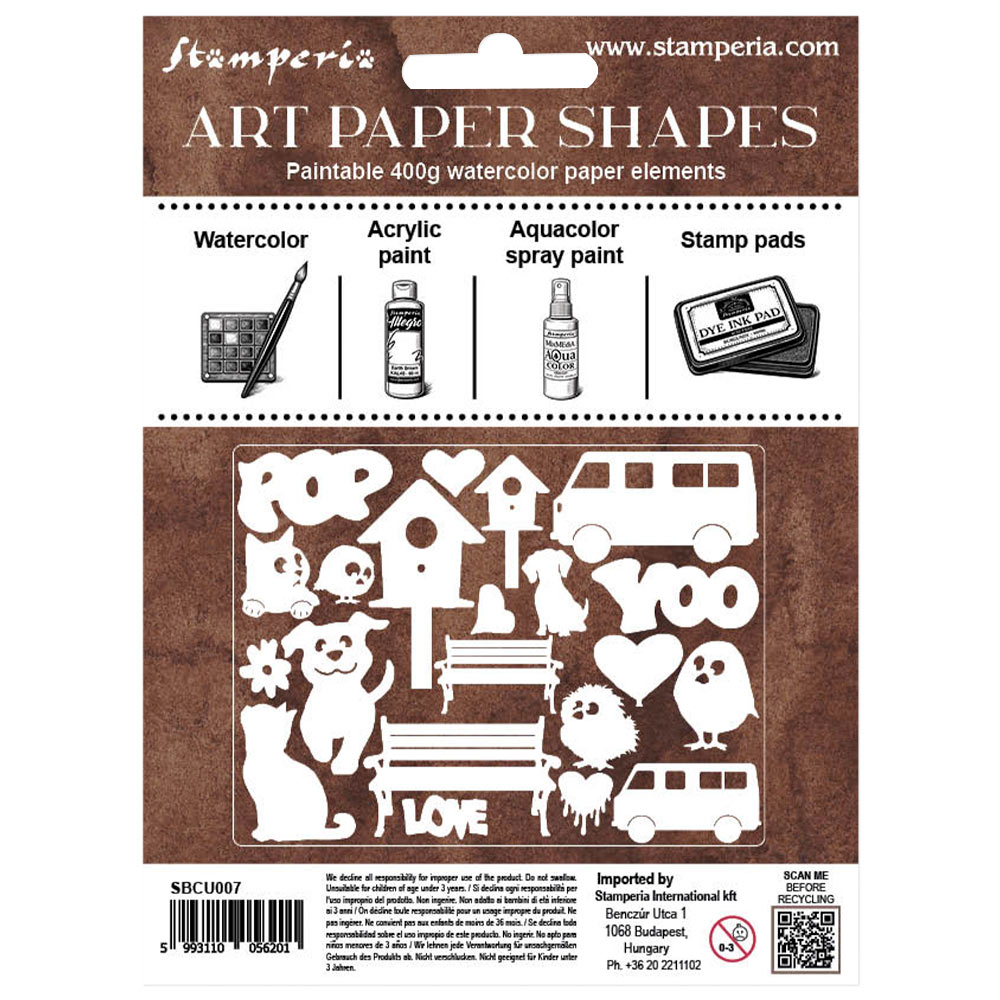 SBCU007 - Stamperia - Stamperia Art Paper Shapes laser cut – Furry Friends 2 - Formes en papier - Detail 2 SBCU007 - Stamperia - Stamperia Art Paper Shapes laser cut – Furry Friends 2 - Formes en papier - Detail 2