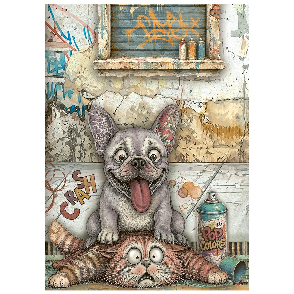 DFSA6X15 - Stamperia - Stamperia mini papier de riz A6 8 feuilles – Furry Friends 2 - Papier de riz - Detail 1