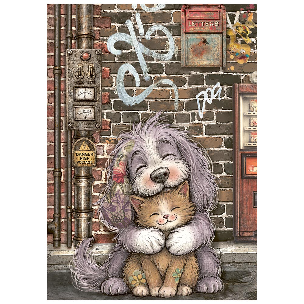 DFSA6X15 - Stamperia - Stamperia mini papier de riz A6 8 feuilles – Furry Friends 2 - Papier de riz - Detail 6
