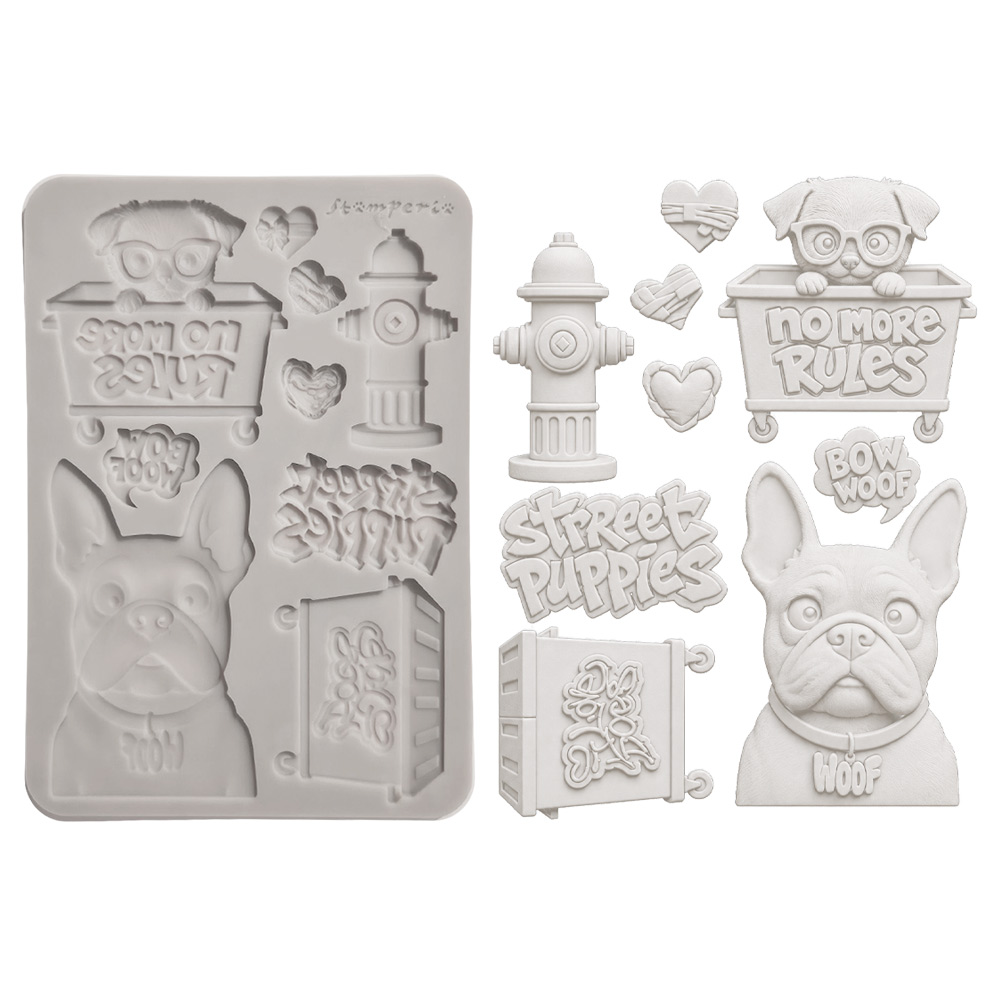 KACMA627 - Stamperia - Stamperia moule silicone A5 – Furry Friends 2 Dogs - Moules - Detail 1 KACMA627 - Stamperia - Stamperia moule silicone A5 – Furry Friends 2 Dogs - Moules - Detail 1
