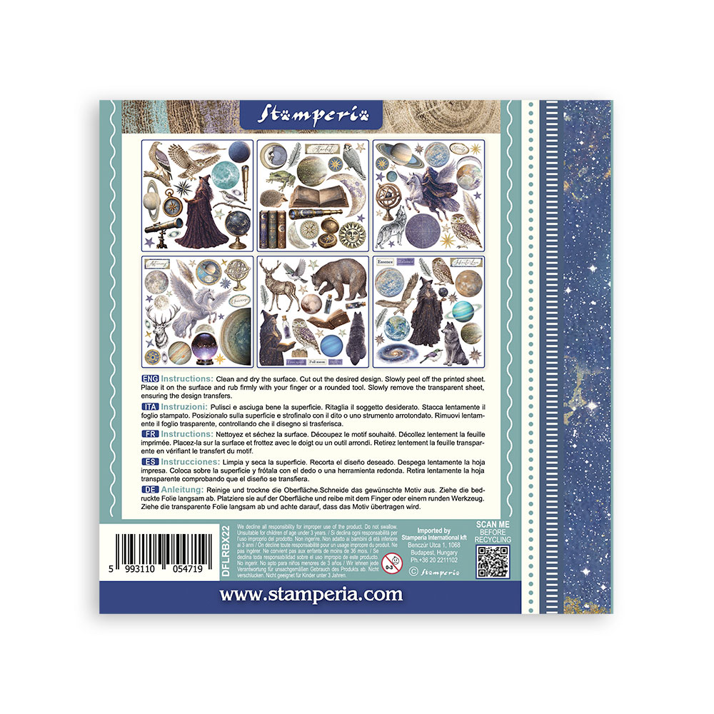 DFLRBX22 - Stamperia - Stamperia set Rub-On 6 feuilles – Cosmos - Transferts Rub-On - Detail 7 DFLRBX22 - Stamperia - Stamperia set Rub-On 6 feuilles – Cosmos - Transferts Rub-On - Detail 7