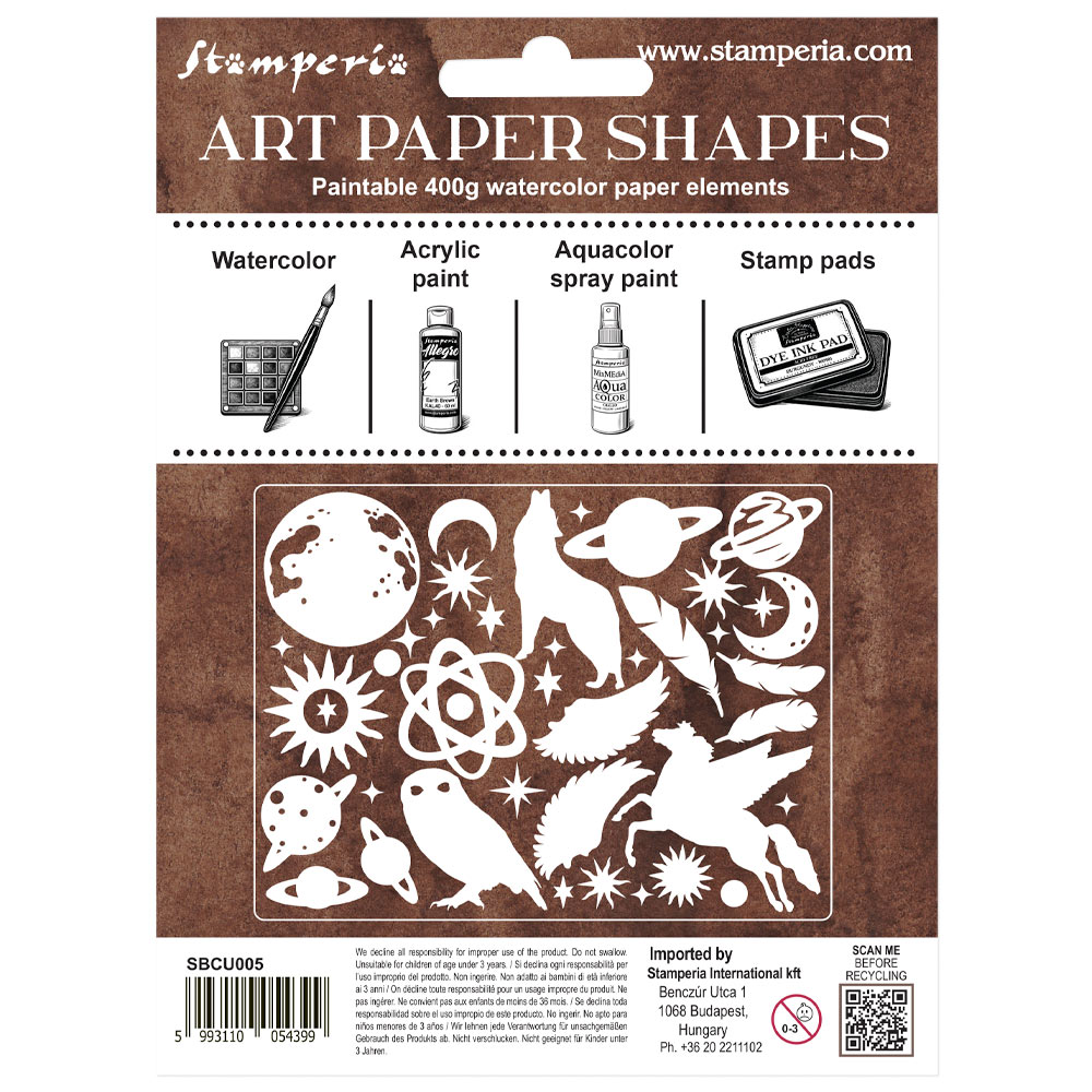 SBCU005 - Stamperia - Stamperia Art Paper Shapes laser cut – Cosmos - Formes en papier - Detail 1 SBCU005 - Stamperia - Stamperia Art Paper Shapes laser cut – Cosmos - Formes en papier - Detail 1