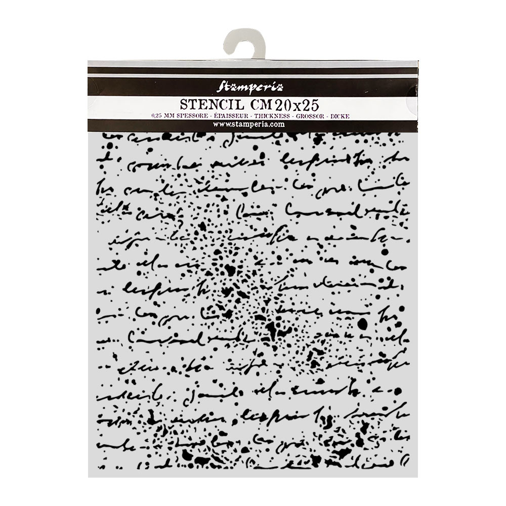 KSTD219 - Stamperia - Stamperia pochoir 20x25 cm – Cosmos Handwriting - Pochoirs - Detail 1 KSTD219 - Stamperia - Stamperia pochoir 20x25 cm – Cosmos Handwriting - Pochoirs - Detail 1